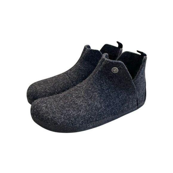 Birkenstock Andermatt Wool Felt Slipper Booties Gray L9 M7 EU 40 Shearling Lined main image 8